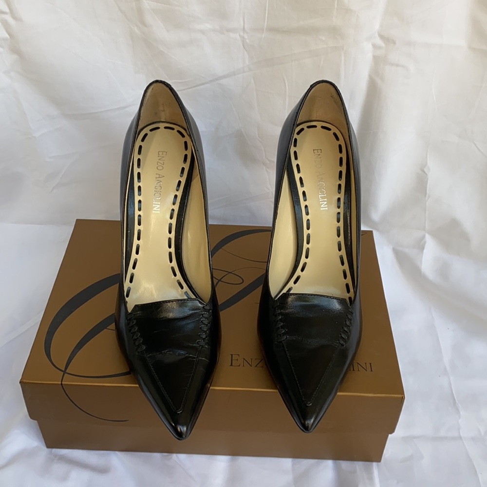 Stunning Enzo Angiolini stilettos. Leather upper and sole! Box included.